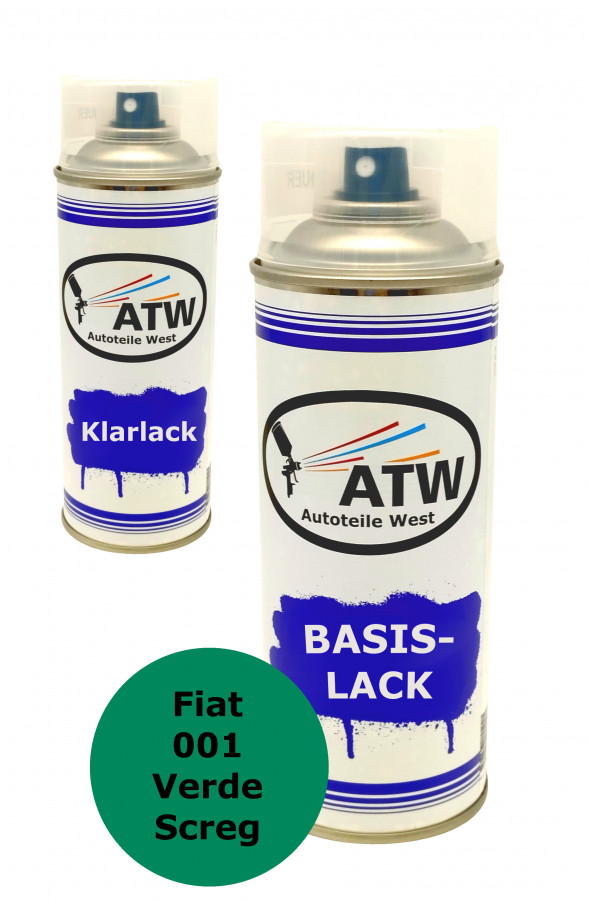 Autolack für Fiat 001 Verde Screg +400ml Klarlack Set